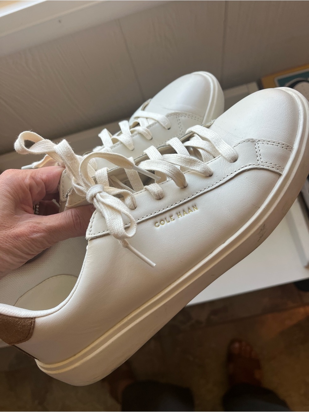 Cole Haan Wonen’s White Leather Sneaker